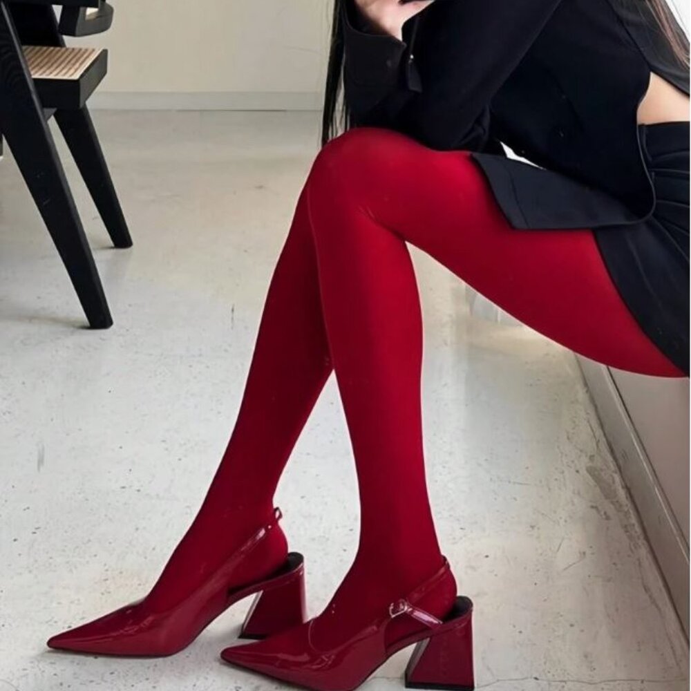 NWT, Red Sheer Tights, One Size